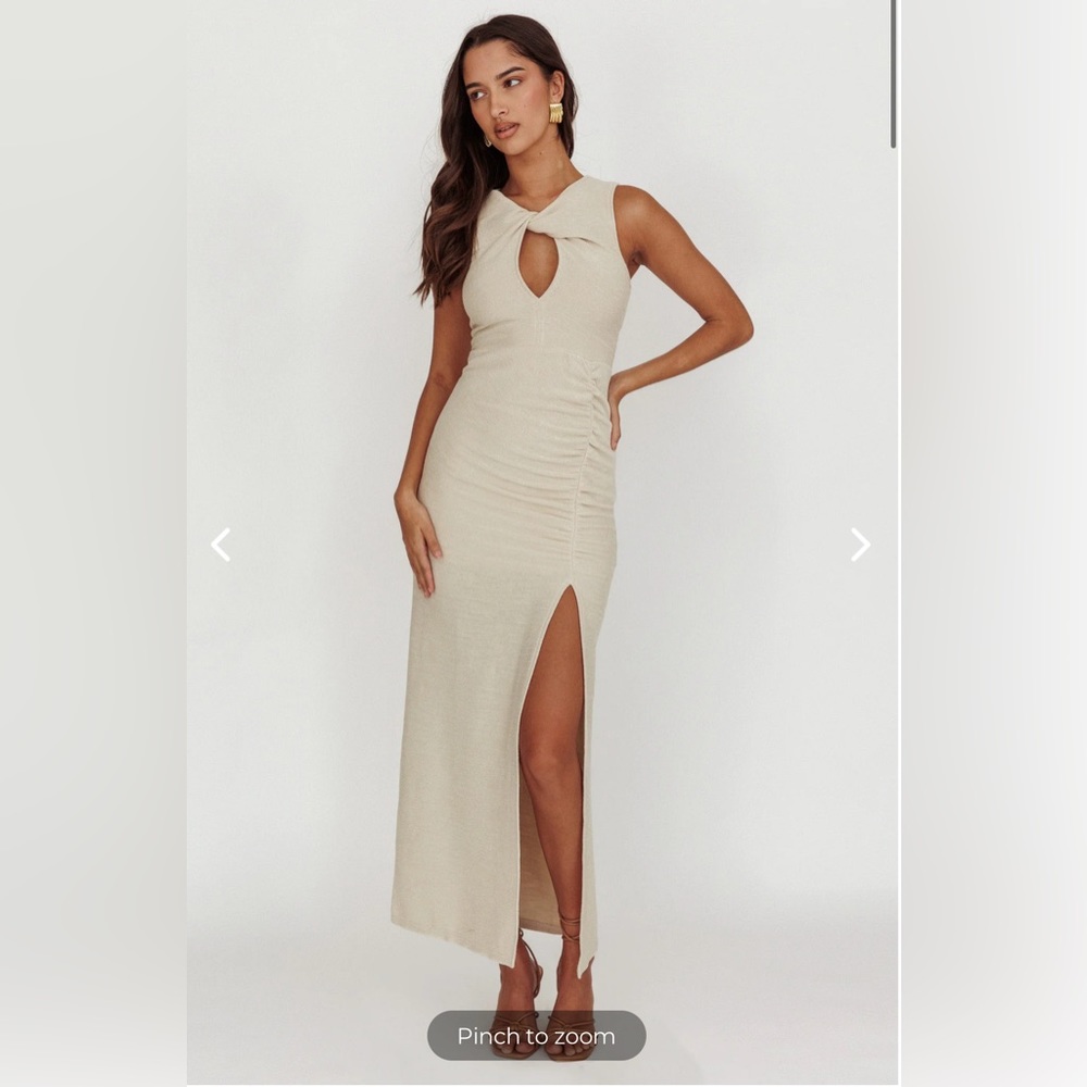 Cream maxi with cutout — NEW WITH TAGS!
